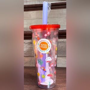 Hello Kitty Tropical Double Wall Travel Tumbler Perfect for Bubble Tea 🧋…